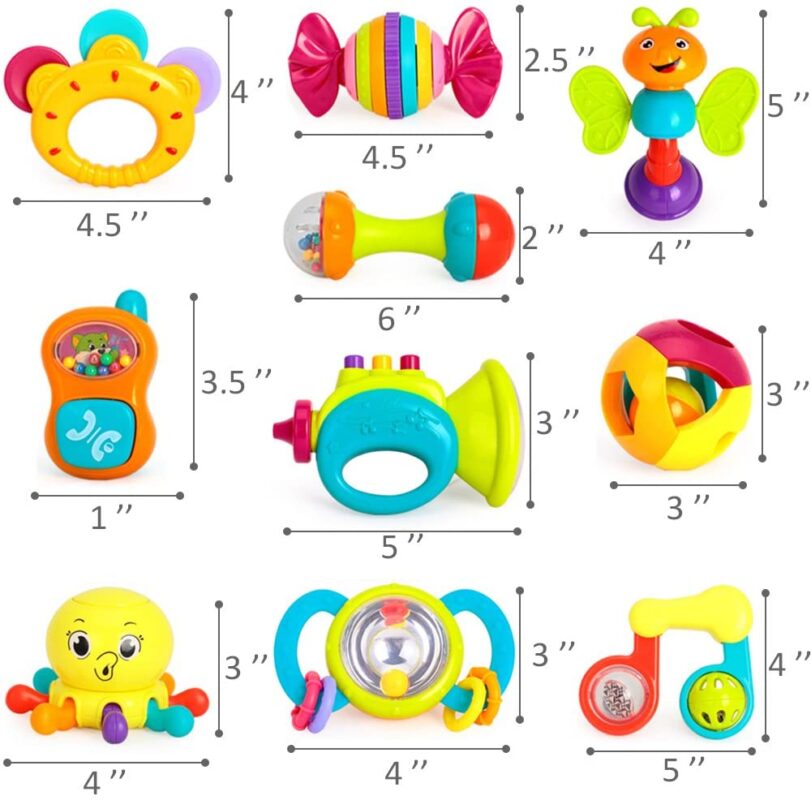 iPlay iLearn 10pcs Baby Rattles