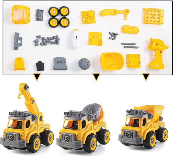 3 in one Construction Truck Toys