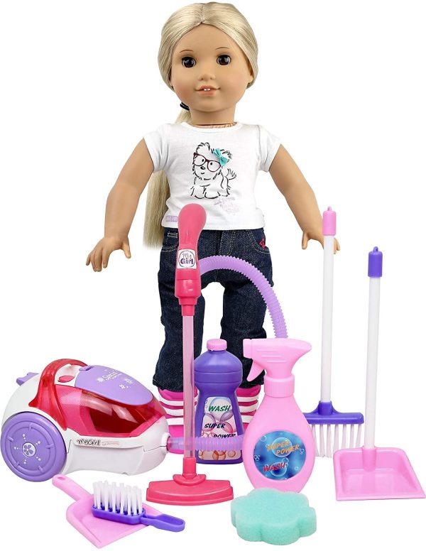 Click N' Play Toy Realistic Vacuum Cleaner and House Keeping 8 Piece Play Set