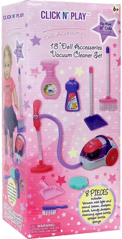 Click N' Play Toy Realistic Vacuum Cleaner and House Keeping 8 Piece Play Set