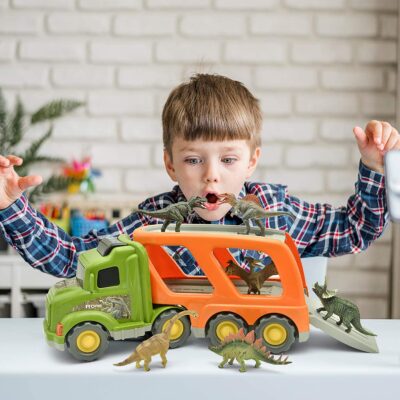 LASCOTON Dinosaur Toys Set Truck