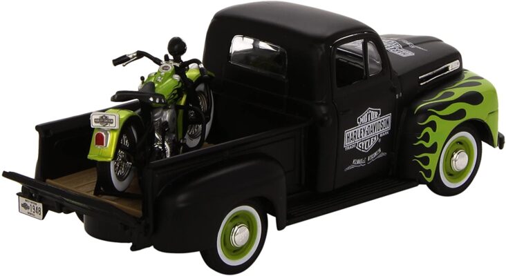 Maisto 1948 Ford F-1 Pickup and Harley Davidson 1948 FL Panhead Diecast Vehicles