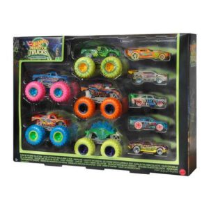Hot Wheels Monster Trucks Glow in the Dark 10-Pack Collection Set
