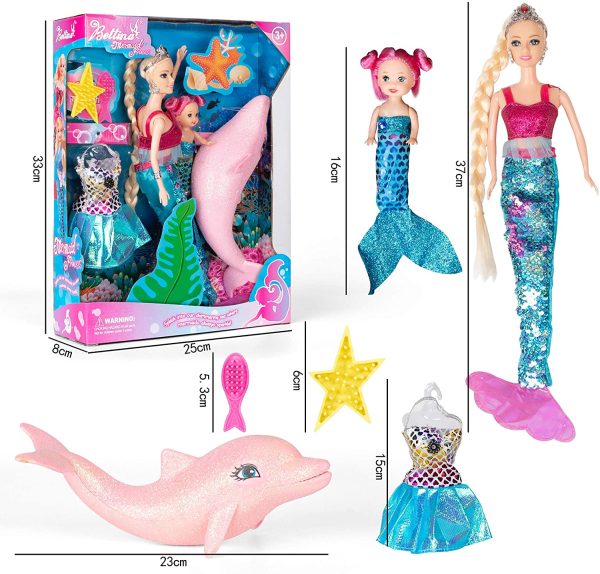 Yellow River Mermaid Princess Doll Playset