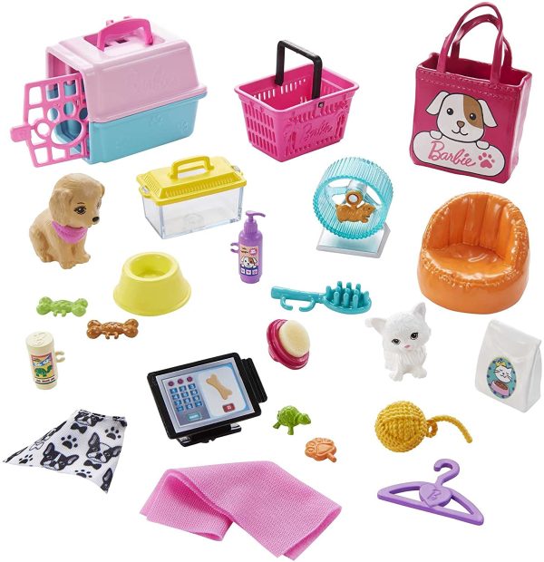 Barbie Doll (11.5-in Blonde) and Pet Boutique Playset