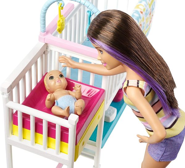 Barbie Nursery Playset with Skipper Babysitters Doll