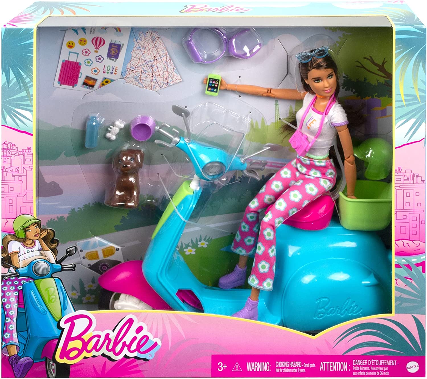 Barbie Playset Travel Doll and Scooter