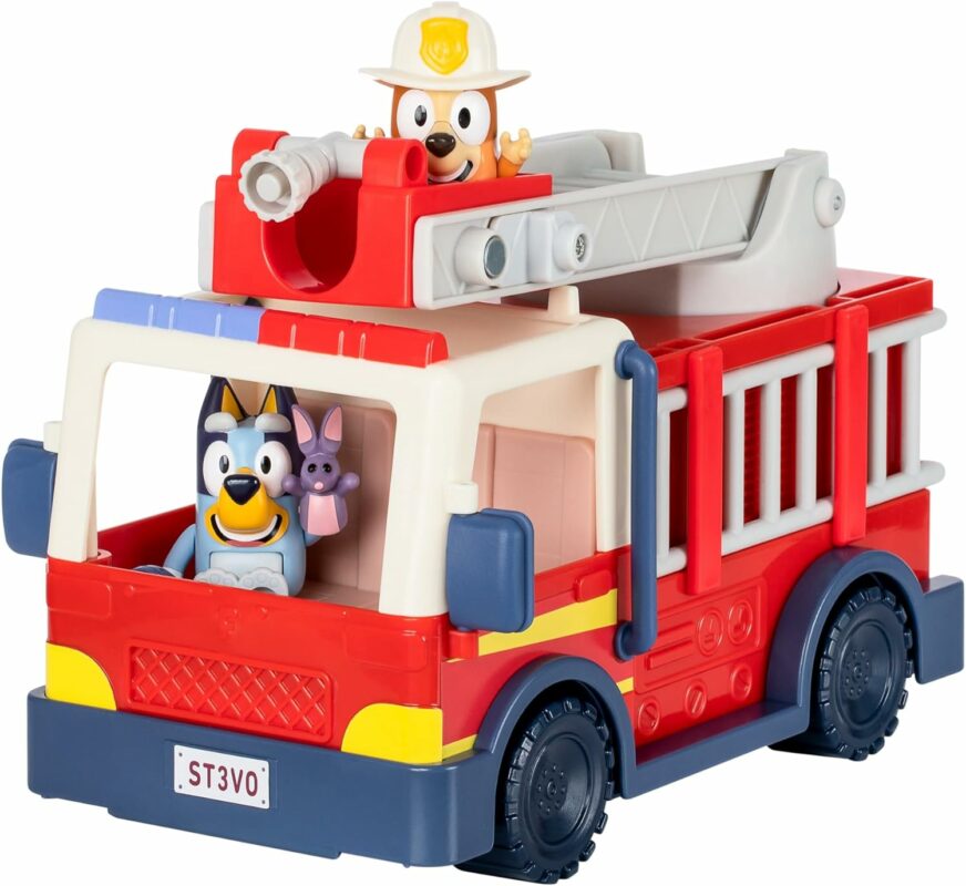 BLUEY Firetruck Firefighter Bingo and Bob Bilby Figures