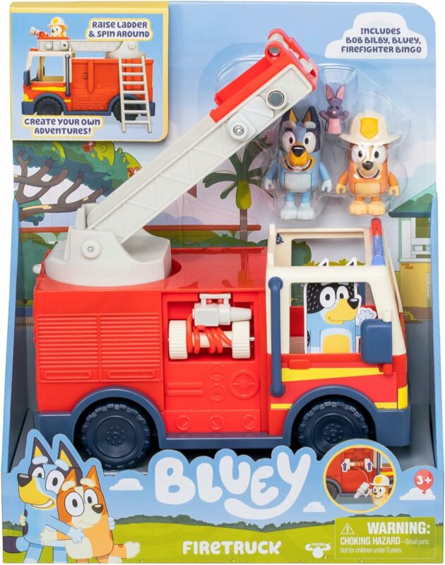 BLUEY Firetruck Firefighter Bingo and Bob Bilby Figures