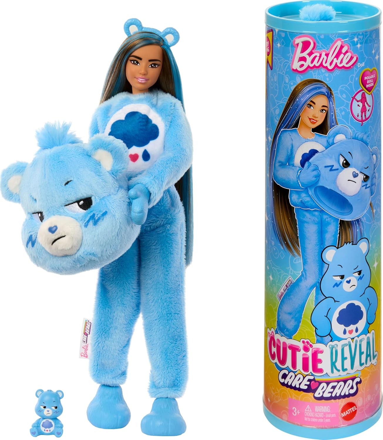 Barbie Cutie Reveal Care Bears Series Doll Grumpy Bear