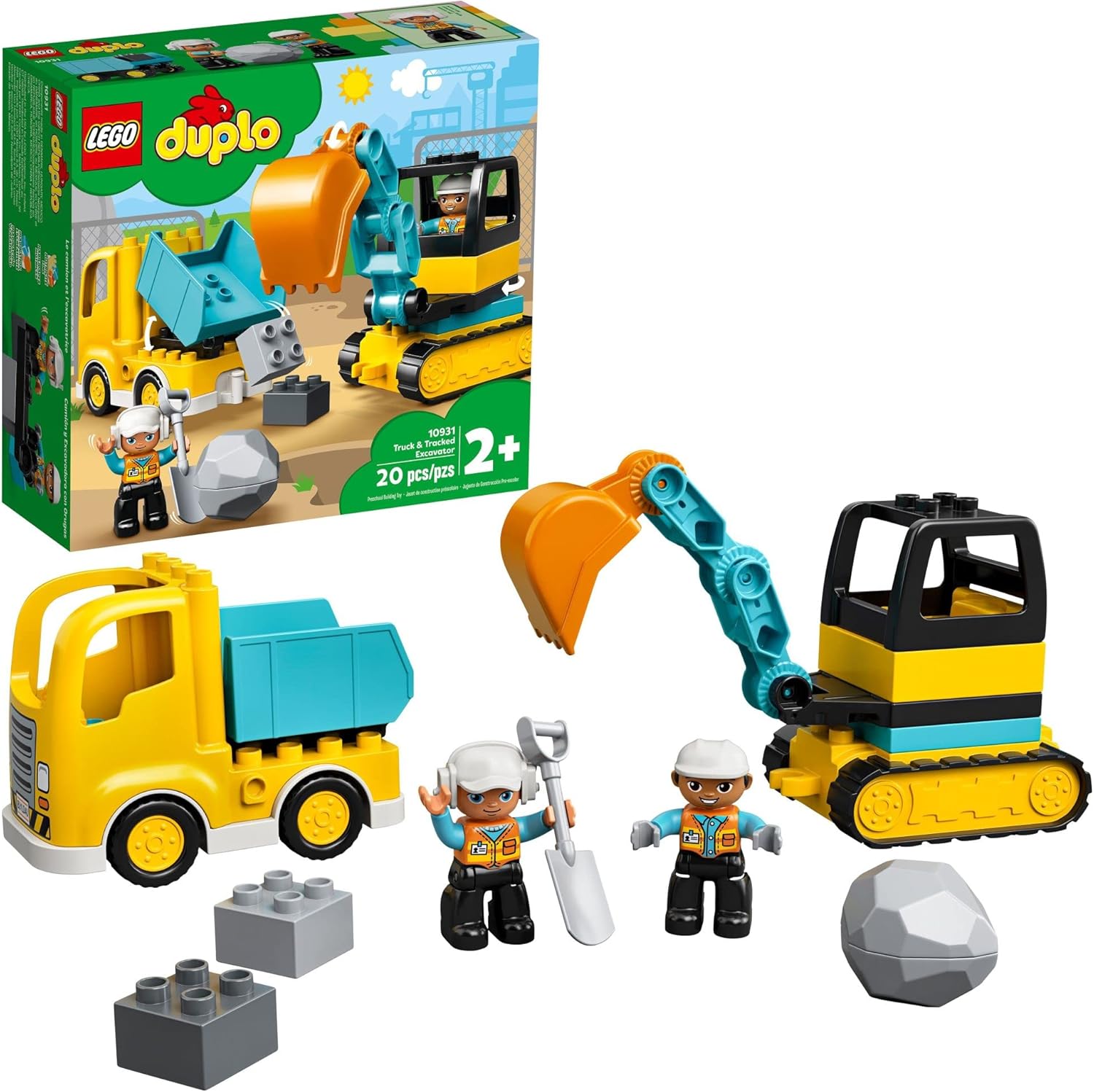 LEGO DUPLO Town Truck & Tracked Excavator Construction Vehicle 10931