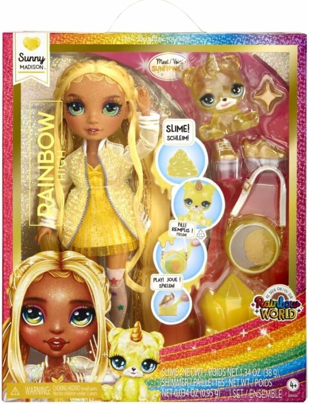 RAINBOW HIGH Fashion Doll with Slime & Pet Sunny Yellow