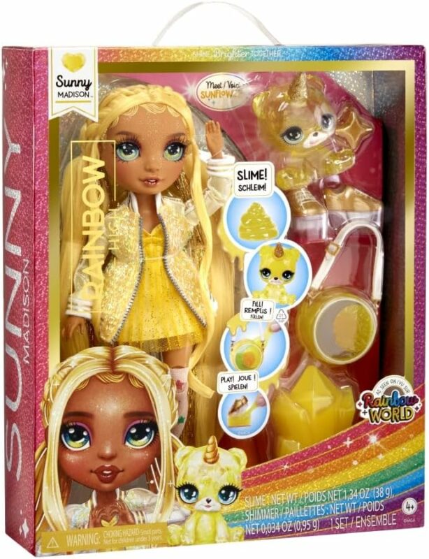 RAINBOW HIGH Fashion Doll with Slime & Pet Sunny Yellow