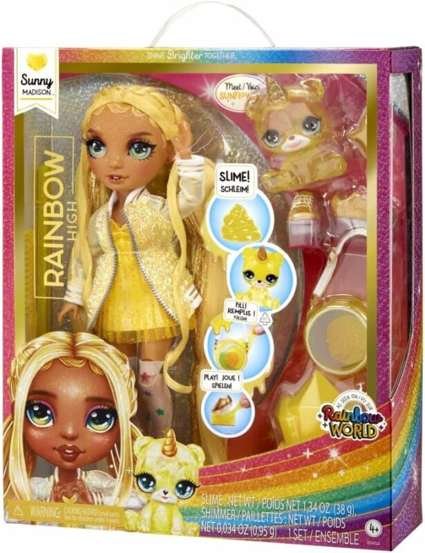 RAINBOW HIGH Fashion Doll with Slime & Pet Sunny Yellow