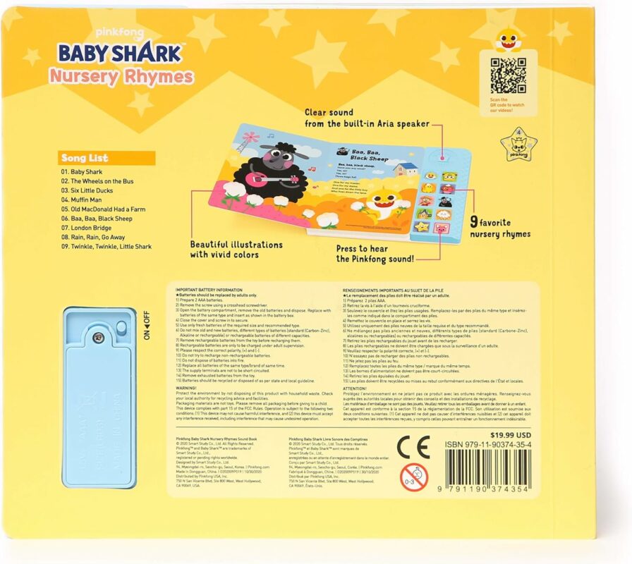 Baby Shark Nursery Rhymes 10 Button Sound Book