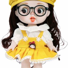 Realistic Baby Doll Floral Dress Doll with Beret & Yellow Boots