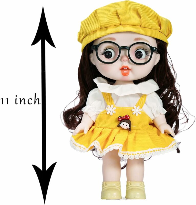 Realistic Baby Doll Floral Dress Doll with Beret & Yellow Boots