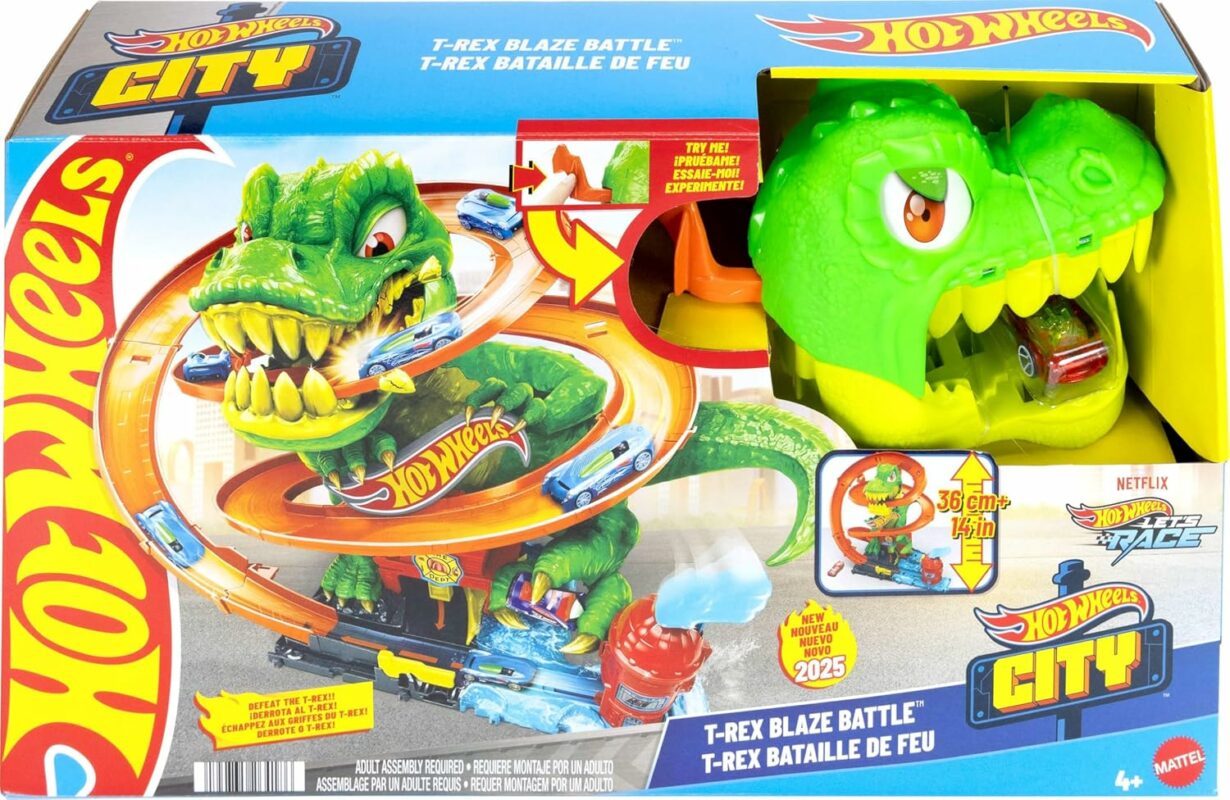 Hot Wheels City T-Rex Blaze Battle Playset