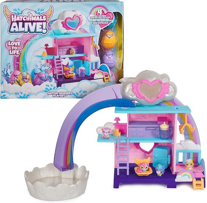 Hatchimals Alive Playset Toy with 4 Mini Figures in Self-Hatching Eggs