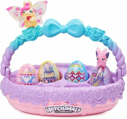Hatchimals Family Spring Toy Basket with 6 Bunny Characters