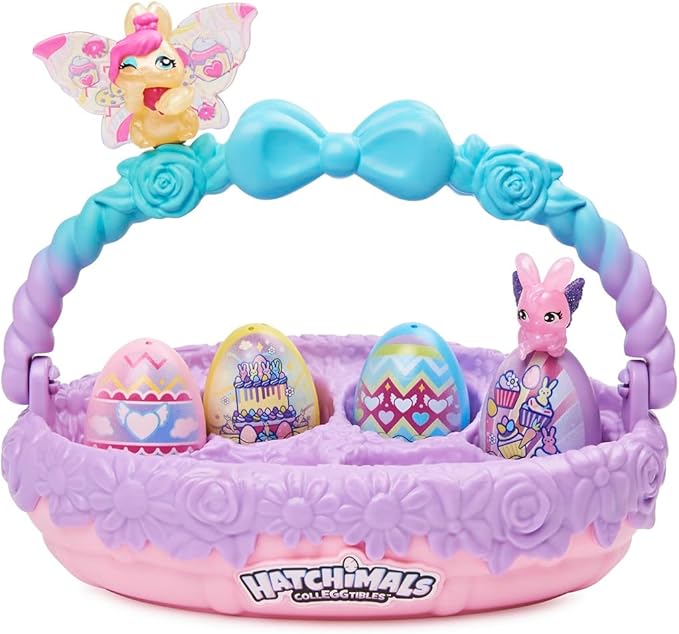 Hatchimals Family Spring Toy Basket with 6 Bunny Characters