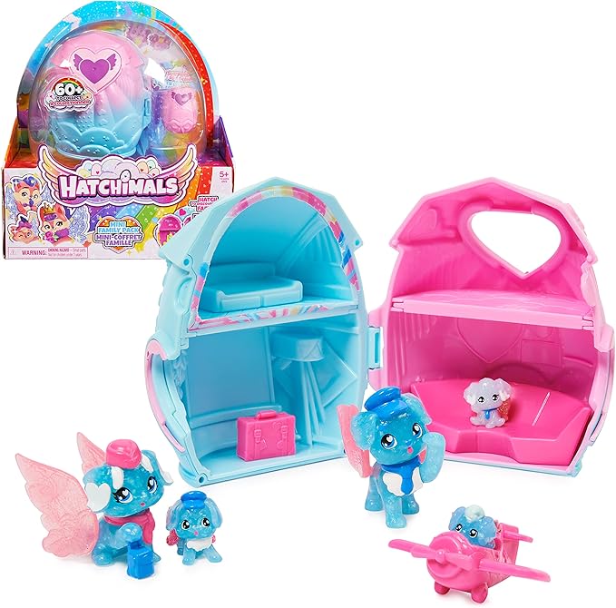 Hatchimals Family Pack Home Playset with 3 Characters and 3 Babies
