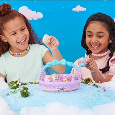 Hatchimals Family Spring Toy Basket with 6 Bunny Characters