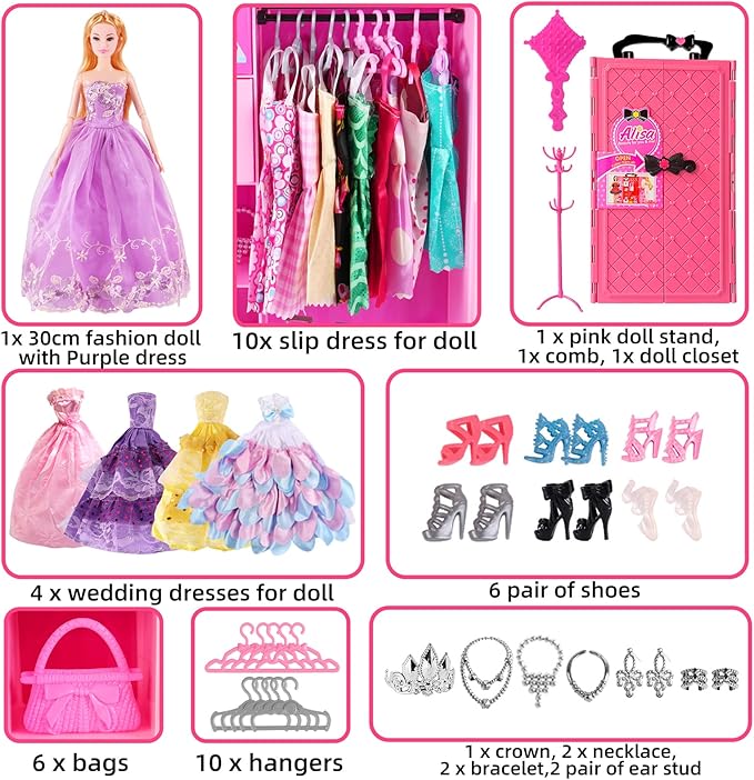 UCanaan Girl Doll and Closet Set with Doll Clothes and Accessories UCanaan Girl Doll and Closet Set with Doll Clothes and Accessories