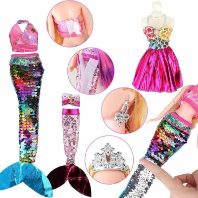 Baljinder Magical Mermaid Dolls with Little Mermaid Water Swimming Playset