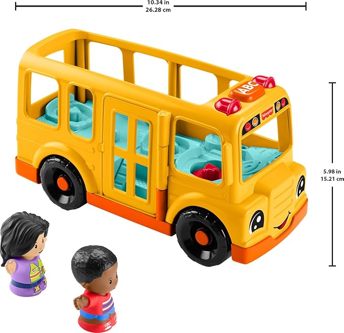 Fisher-Price Toddler Toy School Bus Musical Push Along Vehicle with 2 Figures Fisher-Price Toddler Toy School Bus Musical Push Along Vehicle with 2 Figures