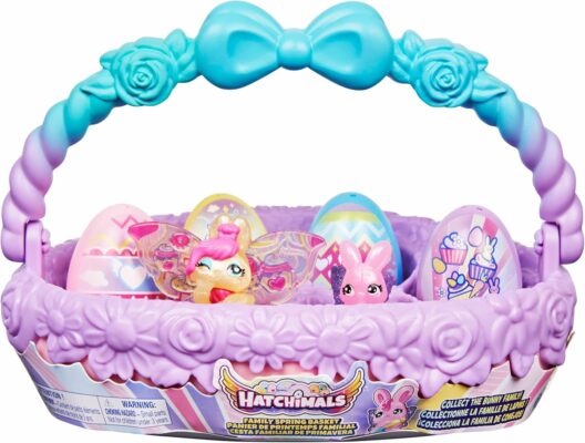 Hatchimals Family Spring Toy Basket with 6 Bunny Characters
