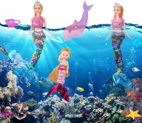 Baljinder Magical Mermaid Dolls with Little Mermaid Water Swimming Playset