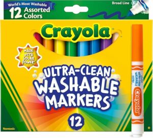 Crayola Broad Washable Line Markers for Kids 12 Count