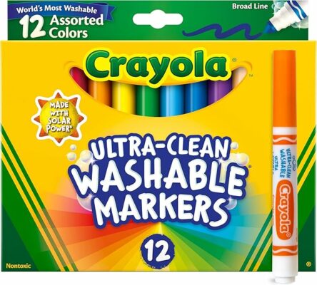 Crayola Broad Washable Line Markers for Kids 12 Count
