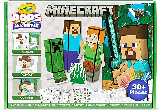 Crayola Minecraft POPs 3D Art Kit for Kids