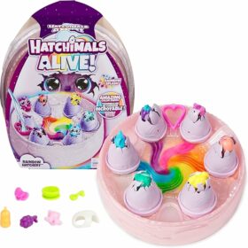 Hatchimals Alive Rainbow Hatchery with 6 Mini Figures in Color Reveal Eggs