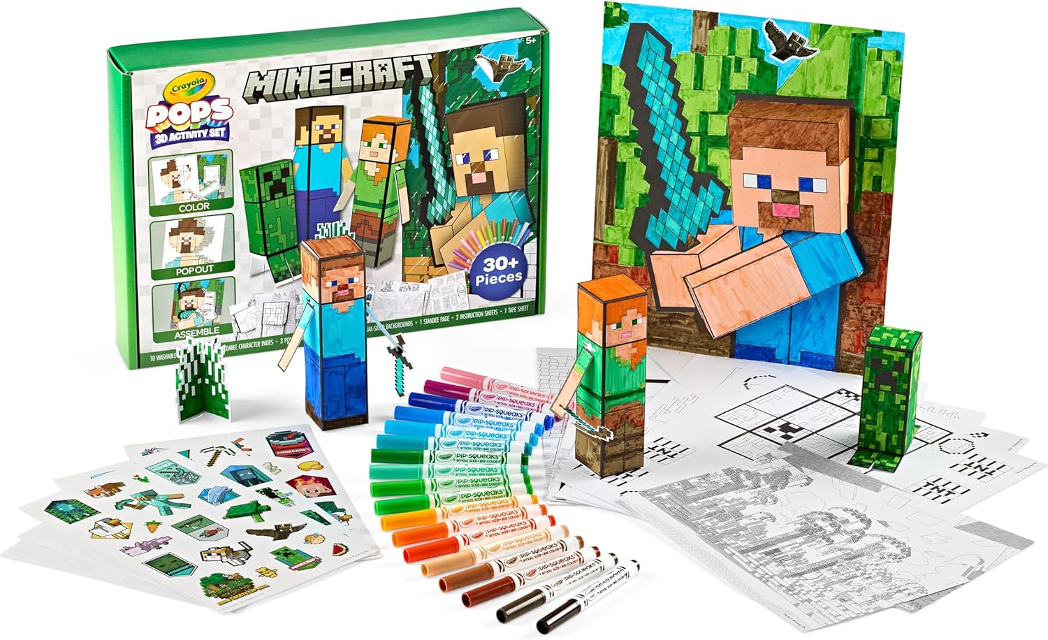 Crayola Minecraft POPs 3D Art Kit for Kids Crayola Minecraft POPs 3D Art Kit for Kids