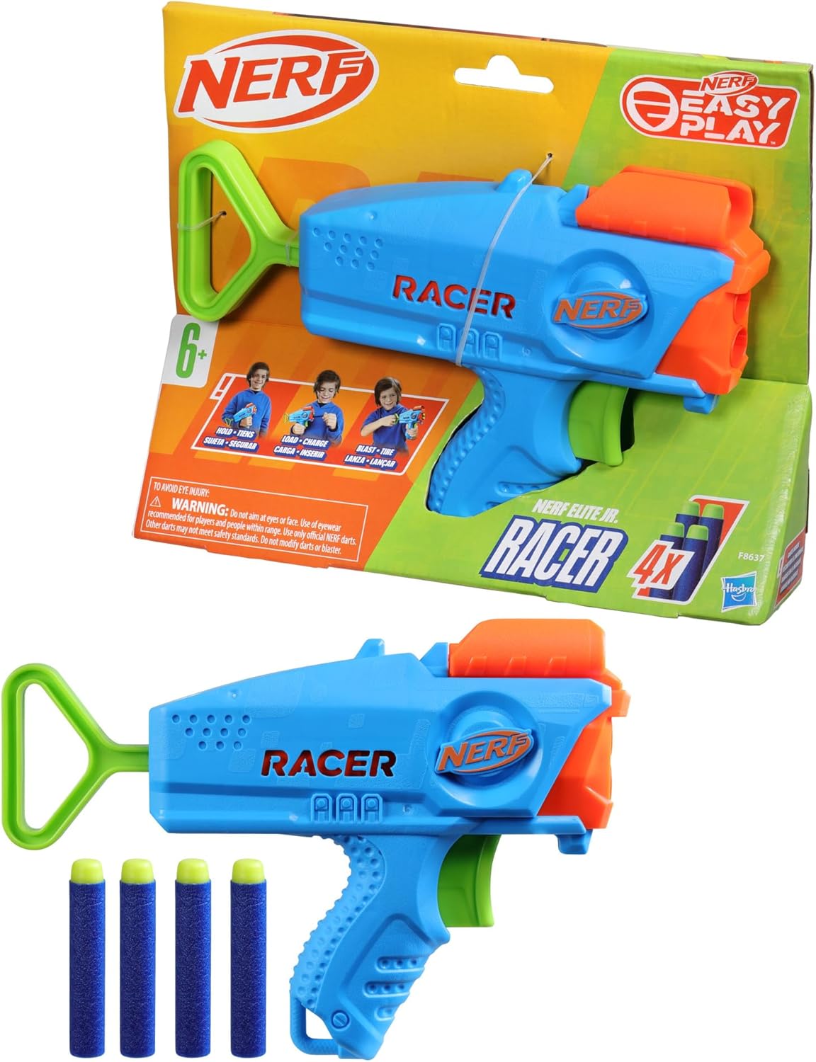 NERF Elite Junior Racer Easy Play Dart Blaster NERF Elite Junior Racer Easy Play Dart Blaster
