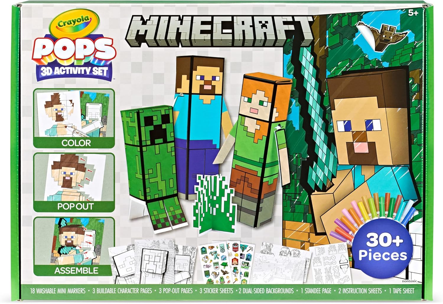Crayola Minecraft POPs 3D Art Kit for Kids Crayola Minecraft POPs 3D Art Kit for Kids