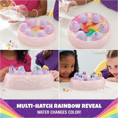 Hatchimals Alive Rainbow Hatchery with 6 Mini Figures in Color Reveal Eggs