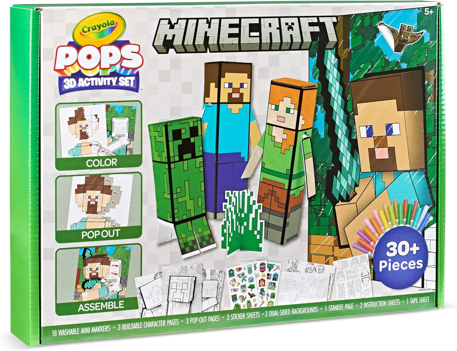 Crayola Minecraft POPs 3D Art Kit for Kids Crayola Minecraft POPs 3D Art Kit for Kids