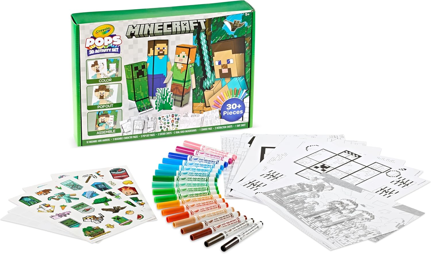 Crayola Minecraft POPs 3D Art Kit for Kids Crayola Minecraft POPs 3D Art Kit for Kids
