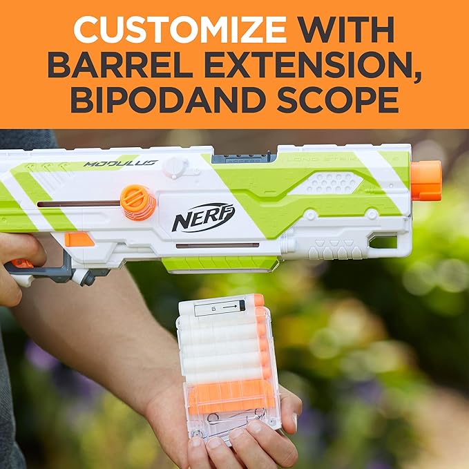 NERF Longstrike Modulus Toy Blaster with Barrel Extension NERF Longstrike Modulus Toy Blaster with Barrel Extension