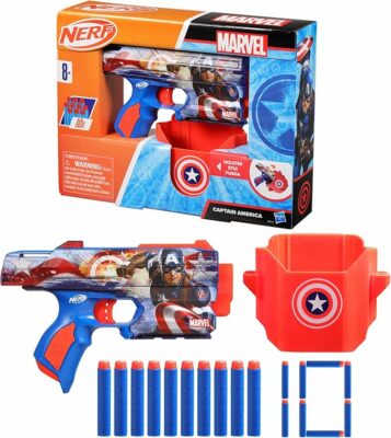 Nerf Marvel Captain America Dart Blaster 10 Elite Darts