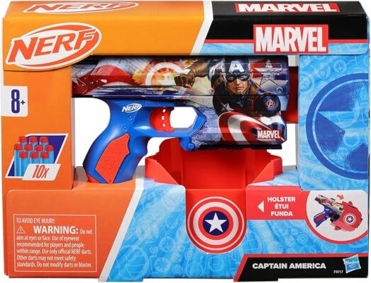 Nerf Marvel Captain America Dart Blaster 10 Elite Darts