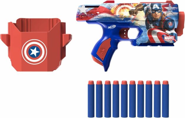 Nerf Marvel Captain America Dart Blaster 10 Elite Darts