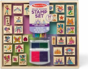 Melissa & Doug Deluxe Wooden Stamp and Coloring Set