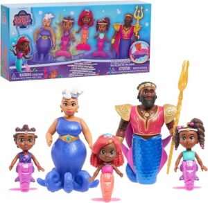 Disney Junior Ariel Royal Family 6 Piece Color Change Mermaid Figure Set