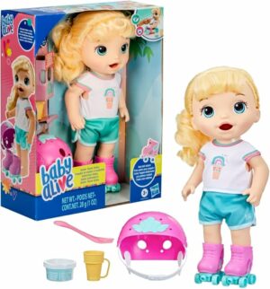 Baby Alive Roller Skate Baby Doll Blonde Hair