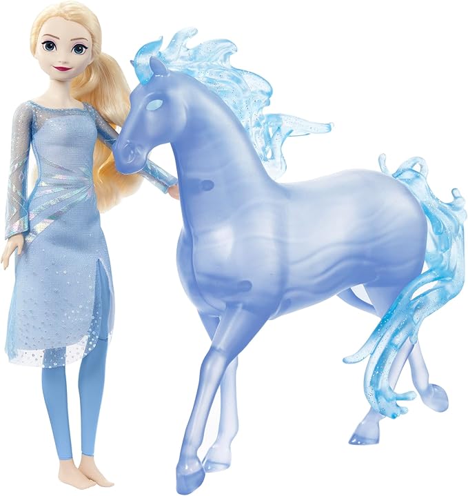 Disney Frozen Toys Elsa Fashion Doll & Horse Shaped Water Nokk Figure Set